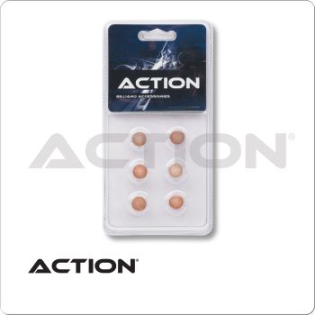 Action QT6GP Standard Pool Cue Tips - Blister Pack of 6